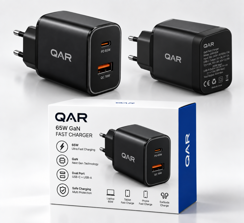 QAR Ultra Hızlı 65W GaN Şarj Cihazı